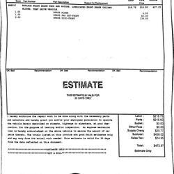 Regan's Service - Very weird how the total labor (no hours listed 1.75 after I asked) is a little more than all the parts...