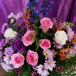 New Port Richey Florist - Beautiful spring mix basket. 727 849 2222