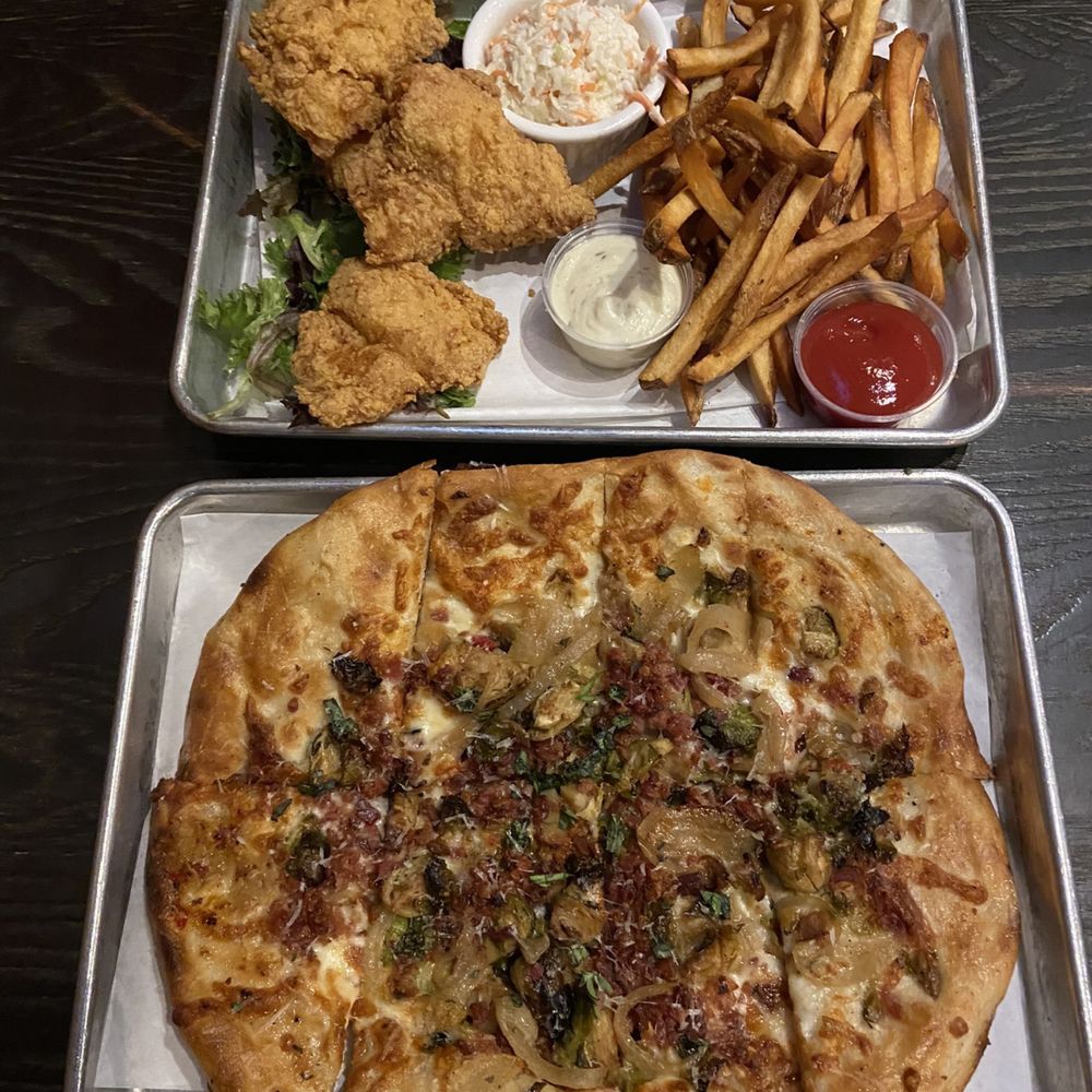 The Stillery - Fish n chips and the brussel sprouts pizza. - New American Near Me - Nashville, Tennessee The Stillery - Fish n chips and the brussel sprouts pizza. - New American Near Me - Nashville, Tennessee