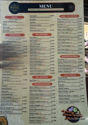 Menu photo 3 Royal Hyderabad Albuquerque, NM