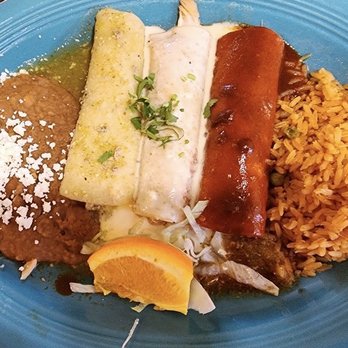 Guadalajara Grill - Trio Enchiladas pork, chicken and beef - Mexican Near Me - Fernley, Nevada Guadalajara Grill - Trio Enchiladas pork, chicken and beef - Mexican Near Me - Fernley, Nevada