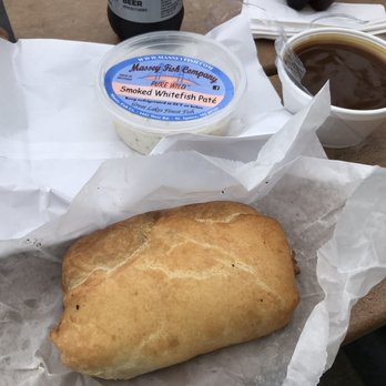 Lehto's Pasties - Look at that Loaf!! And a very generous "side" of gravy. - American Near Me - St. Ignace, Michigan