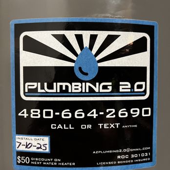 Plumbing 2.0 - New Water Heater Installation - Plumbing Near Me