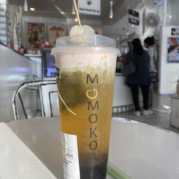 Moshi Moshi Tea Shoppu - Green tea with  mousse and  boba - Coffee & Tea Near Me - Gardena, California