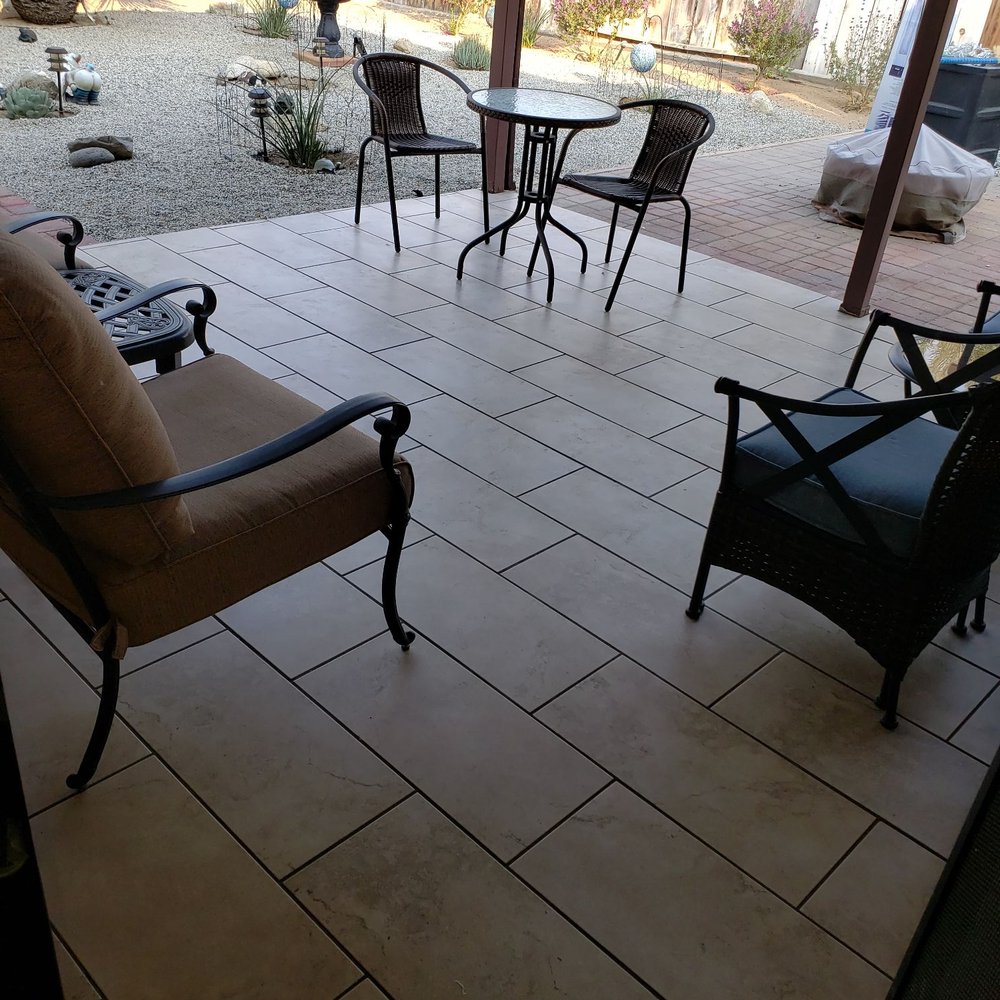 JCJ Chavez Construction - New tile on patio. - General Contractors Near Me - Ridgecrest, California JCJ Chavez Construction - New tile on patio. - General Contractors Near Me - Ridgecrest, California