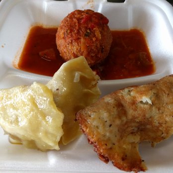 Hubert's Polish Kitchen - The mielone with sauerkraut stew, pierogies, and potato pancake - Polish Near Me - Columbus, Ohio