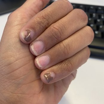 Hi Tech Nail - 2 days after. Keep in mind a gel mani + pedi costs 60 dollars at this place. - Nail Salons Near Me - Riverton, New Jersey