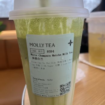 Molly Tea - White Champaca Matcha Milk Tea - Bubble Tea Near Me - Sunnyvale, California