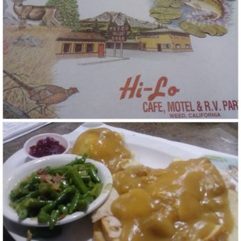 Hi-Lo Cafe - Hot Turkey Sandwich served with mashed potatoes, gravy & vegetable. Old timey food..great service! The kindest cheerful staff. - American Near Me - Weed, California