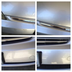 The left is after Encinitas Chevron Car wash had washed my car. The right is after I came home and washed it again