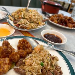 Gourmet China - Orange peel chicken and house special fried rice so good