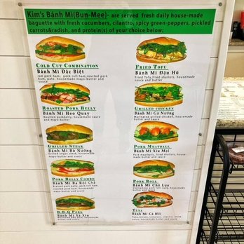 Kim's Banh Mi & More - Banh Mi Wall Menu - Vietnamese Near Me - Virginia Beach, Virginia Kim's Banh Mi & More - Banh Mi Wall Menu - Vietnamese Near Me - Virginia Beach, Virginia
