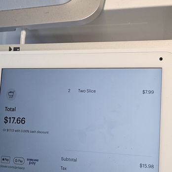 Brooklynz Pizza - Payment screen clearly showing I was charged $7.99 for 2 slices of pizza instead of the advertised $7.50 - Pizza Near Me - Artesia, California