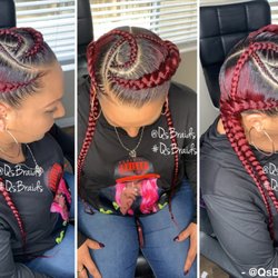 Two large feedin braids w/design