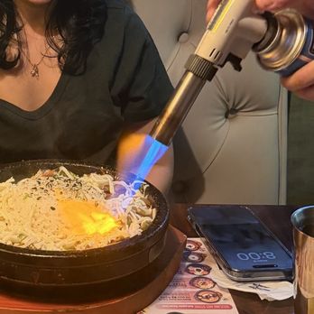 Seoul Shikdang - Brisket hot stone with added cheese - Korean Near Me - Bakersfield, California
