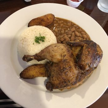 Aji Peruvian Restaurant - Combination #2 1/2 rotisserie chicken, pinto beans, Peruvian rice, plantains - Peruvian Near Me - Ooltewah, Tennessee Aji Peruvian Restaurant - Combination #2 1/2 rotisserie chicken, pinto beans, Peruvian rice, plantains - Peruvian Near Me - Ooltewah, Tennessee