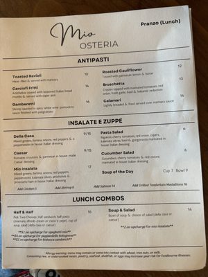 Menu photo 1 Mio Osteria Edwardsville, IL Menu photo 1 Mio Osteria Edwardsville, IL