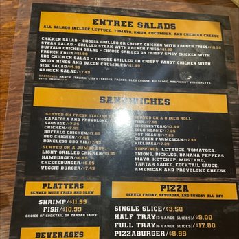 Foster House - Menu - Sports Bars Near Me - Belle Vernon, Pennsylvania