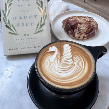 Cassel Earth Coffee - Vanilla latte and almond danish. - Coffee & Tea Near Me - Irvine, California Cassel Earth Coffee - Vanilla latte and almond danish. - Coffee & Tea Near Me - Irvine, California
