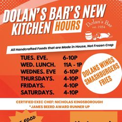 Dolan’s Bar - New Kitchen Hours !!! As of 05-01-2024