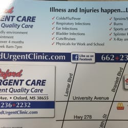 Oxford Urgent Care - Clinic info. X-ray and lab onsite!!! Total bonus!!