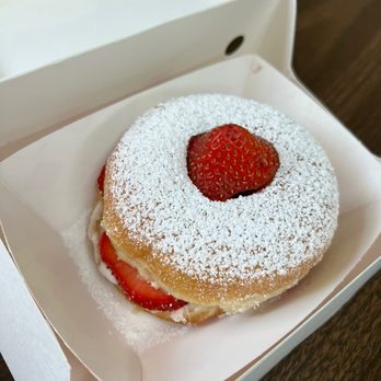The Donut Hole - a strawberry and powdered sugar donut - Donuts Near Me - North Richland Hills, Texas The Donut Hole - a strawberry and powdered sugar donut - Donuts Near Me - North Richland Hills, Texas