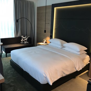 Hilton Munich Airport - Queen-size bed isn't just two Euro singles side by side.  This room is on the 5th floor. Ask for a room in the new building like this! - Hotels Near Me - Munich, BY