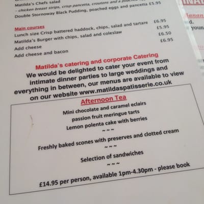 Menu photo 2 Matilda's Glasgow, GLG