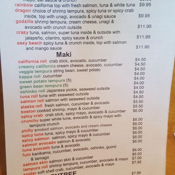 Kimura Sushi - Menu part 2 May 2017 - Sushi Bars Near Me - Chicago, Illinois