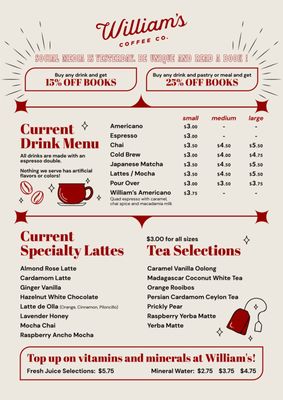 Menu photo 5 William's Coffee Co Phoenix, AZ