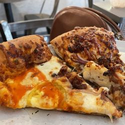 Pioneer Tap House - Buffalo chicken and BBQ pizza