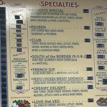 The Sandwich Shop - Menu - Sandwiches Near Me - Modesto, California The Sandwich Shop - Menu - Sandwiches Near Me - Modesto, California