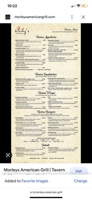 Menu photo 1 Morley's American Grill Massena, NY