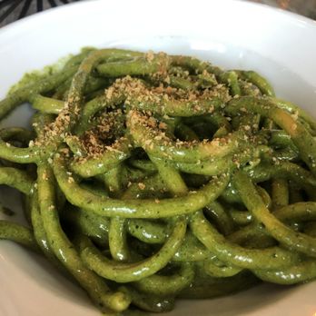 De Novo European Pub - Bucatini Pesto - American Near Me - Montclair, New Jersey De Novo European Pub - Bucatini Pesto - American Near Me - Montclair, New Jersey