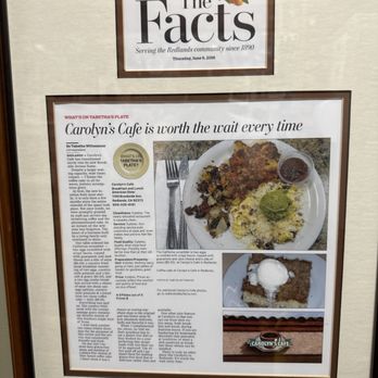Carolyn's Cafe - Article saying it's worth the wait every time - Breakfast & Brunch Near Me - Redlands, California