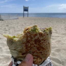 A shrimp burrito on the beach has a special place in my heart!
