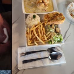 Pina Colada - cheesey shrimp meal