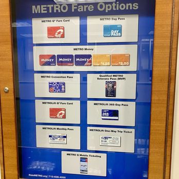 Downtown Transit Center - Fare Card options - Metro Stations Near Me - Houston, Texas