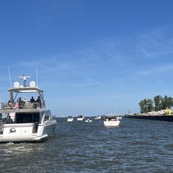 Cleveland Tiki Barge - View if boats ahead