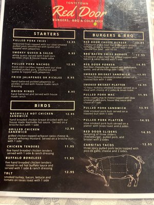 Menu photo 3 Red Door Bar & Grill Springdale, AR