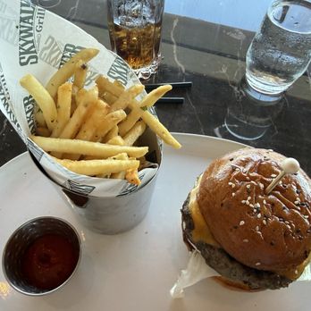 Skywalker Grill - Wagyu burger and herbs fries. Yes you'll need more ketchup. - Seafood Near Me - Los Angeles, California