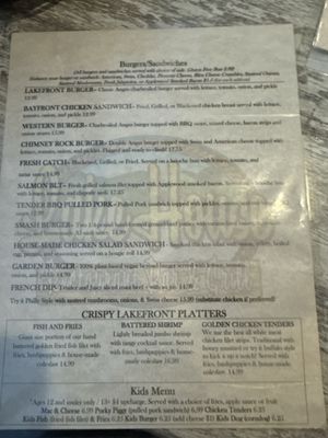 Menu photo 2 LakeHouse Restaurant Lake Lure, NC