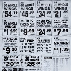 Nu Wayz Fish & Chicken - Menu front page