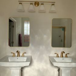 Mike & Mike Handyman Services - Mirrors and light fixture installed