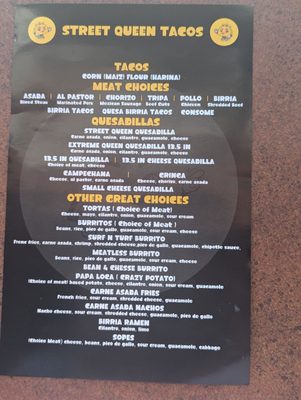 Menu photo 3 Street Queen Tacos Maricopa, AZ Menu photo 3 Street Queen Tacos Maricopa, AZ