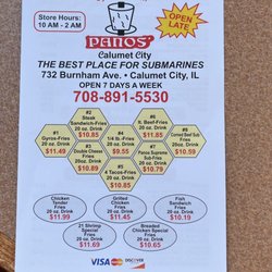 Pano's Big Boy - Menu