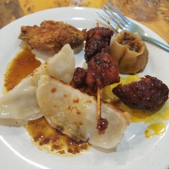 Crystal Buffet Hibachi & Grill - Dumpling, teriyaki chicken, chicken wing, and meatball. - Buffets Near Me - Melbourne, Florida