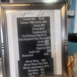 Lash EXP & Waxing - Price list. September 2026.