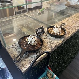 Examples of the brownie and cookie skillets