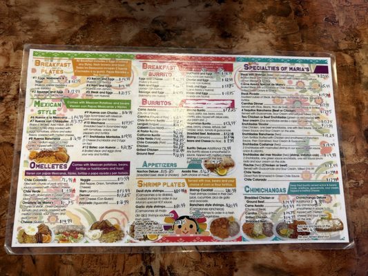 Menu photo 1 Maria’s Mexican Restaurant Barstow, CA Menu photo 1 Maria’s Mexican Restaurant Barstow, CA